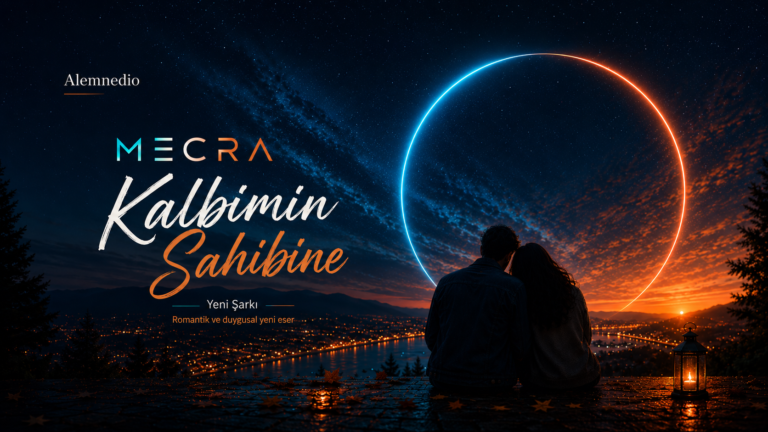 MECRA Kalbimin Sahibinde şarkısı için romantik gece temalı kapak görseli